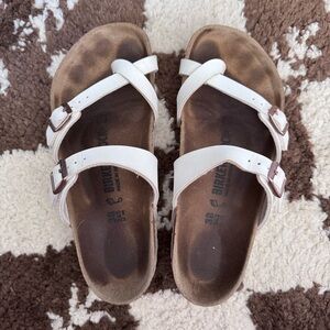 Birkenstock White Cross-Strap Mayari Sandals 38